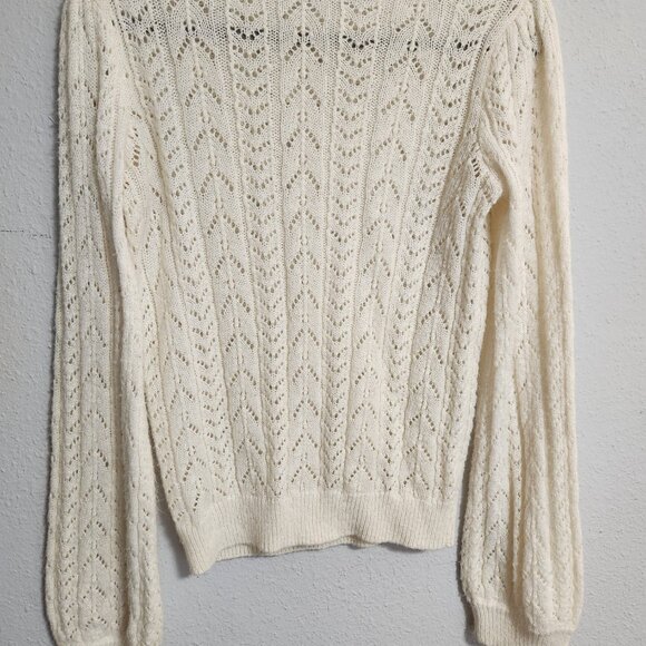 MINE Cream Cutout Cottagecore Sweater Large - Picture 6 of 6